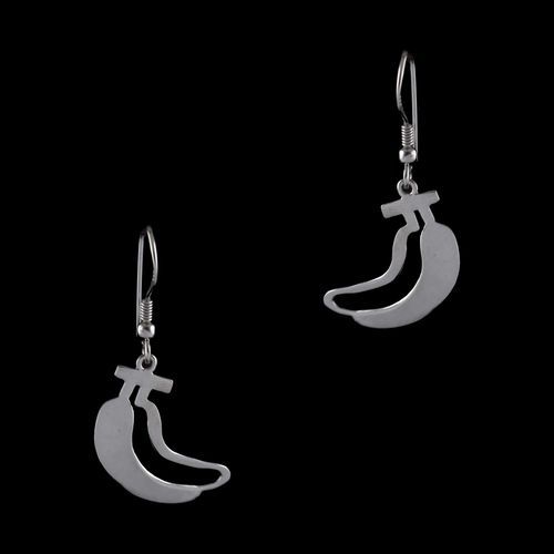 Silver Fancy Design Hanging Earrings