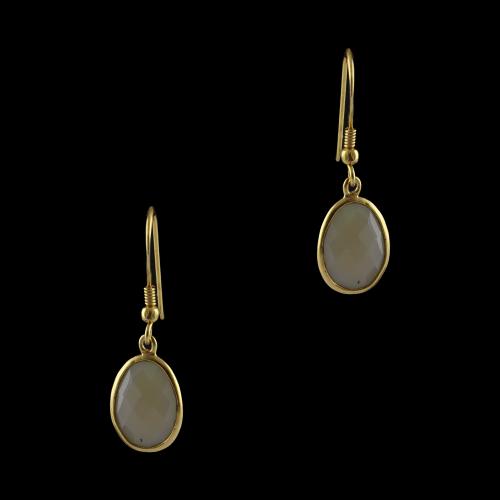 Silver Gold Plated Yellow Onyx Earrings
