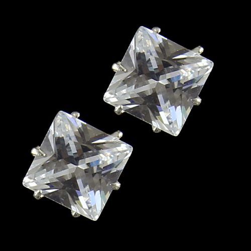 White Zircon Stone Stud Earring For Woman