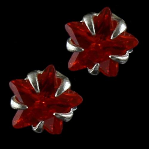 Red Zircon Stone Studded Earrings For Woman