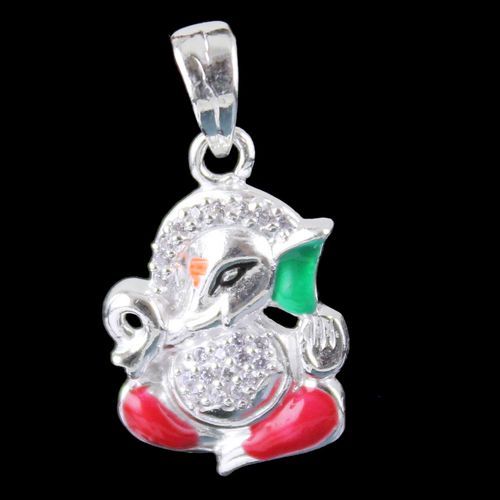 Silver God Ganesha Pendant