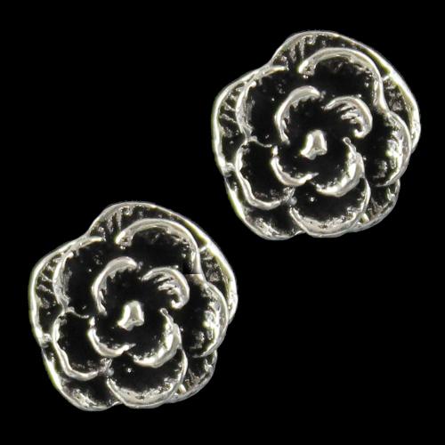 Silver Oxidize Flower Design Casual Earring