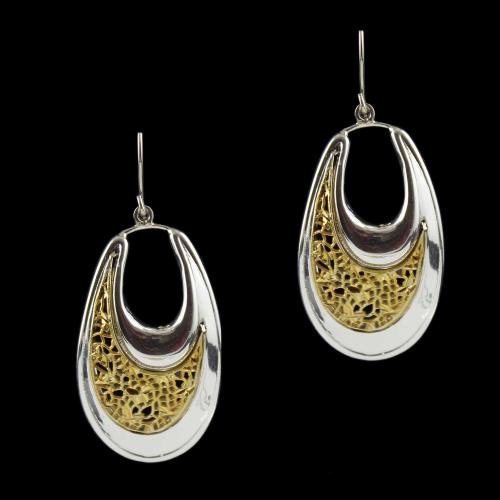 Silver Fancy Design Hanging Earring