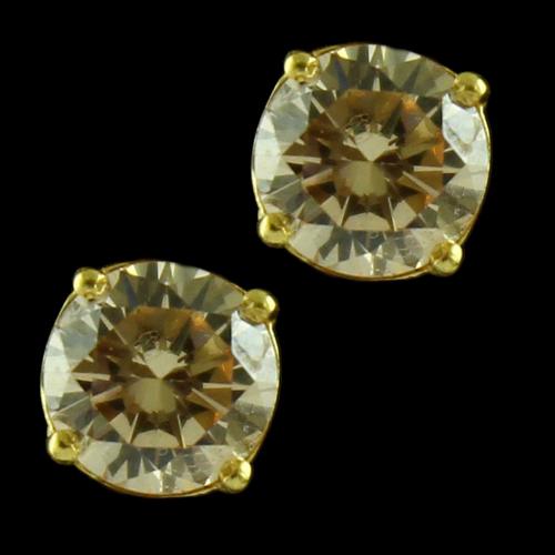 Gold Plated Casual Earring Studded Pink Zircon Stone