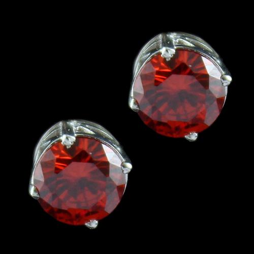 Silver Casual Earring Studded With Orange Zircon Stone