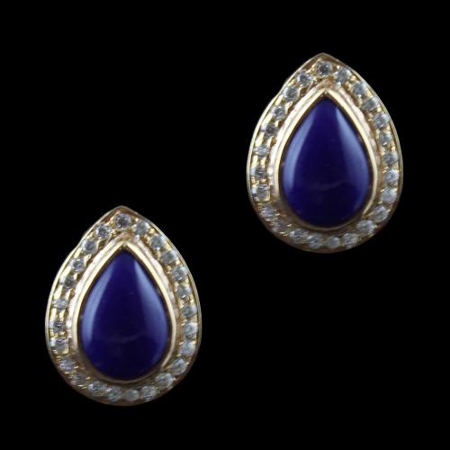 Rose Gold Casual Earring Studded Violet And Zircon Stones