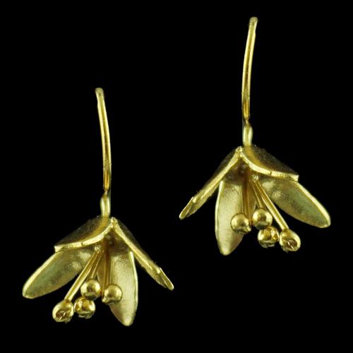Gold Plated Floral Hanging Earring