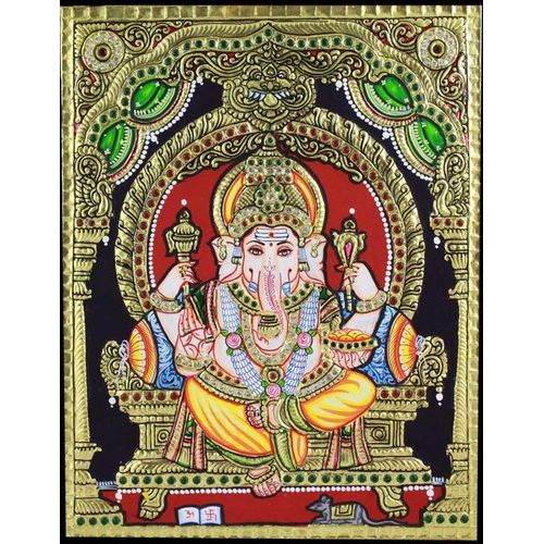 TANJORE PAINTING MANTAP GANESHA