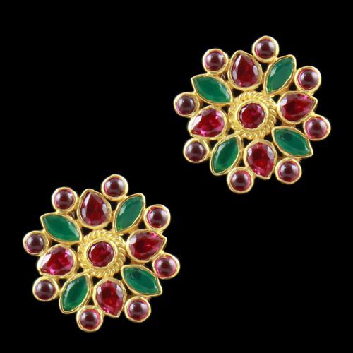 Corundum Stone Flower Casual Earring
