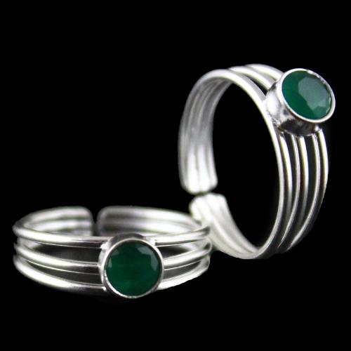 Green Stone Toe Ring