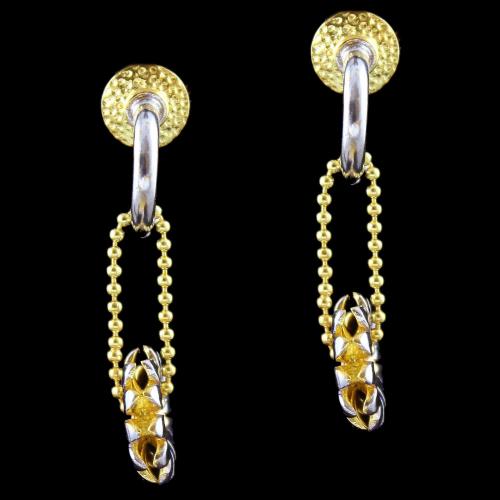 GOLD PLATED CHAIN DROPS EARRING