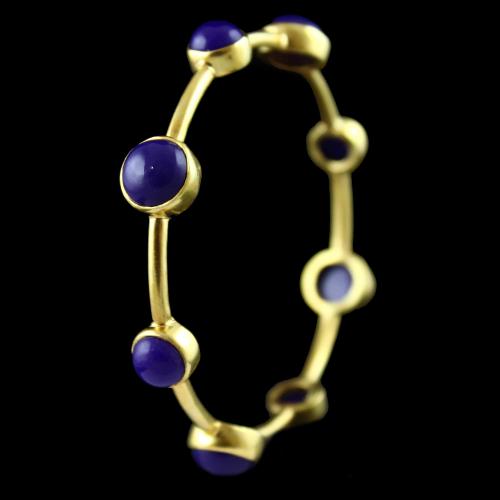 Gold Plated Onyx Stone Casual Bangle