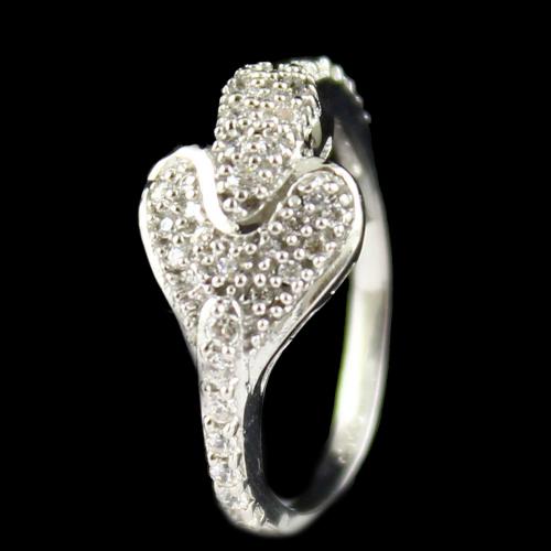 Zircon Stone Heart Shape Fancy Ring