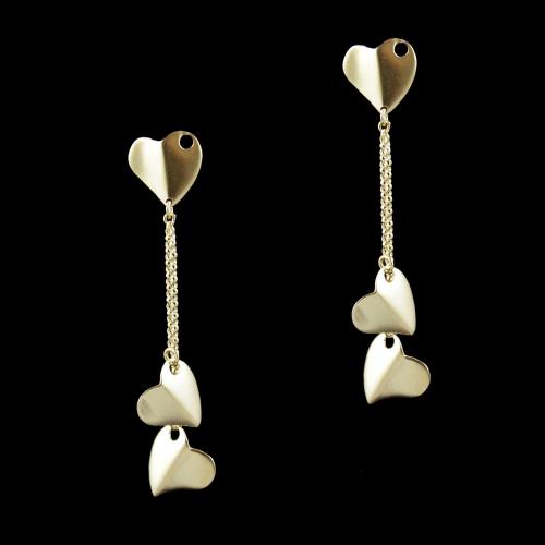 Gold Plated Heartin Shape Drops Casual Wear Earrings
