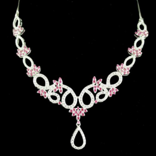 Zircon Stone Floral Design Party Wear Necklace