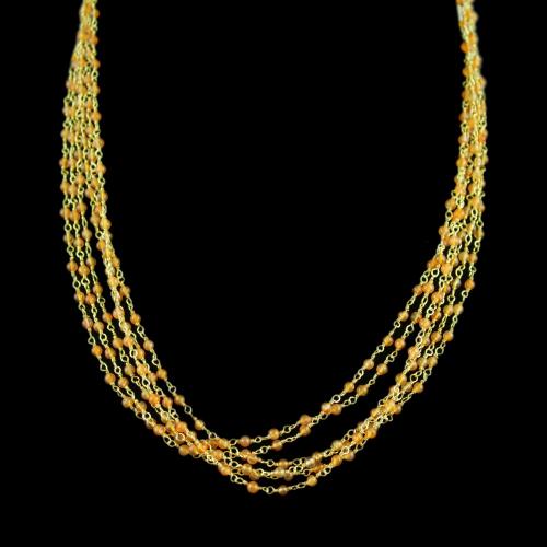 Carnelian Beads Party Wear Bunch Necklace