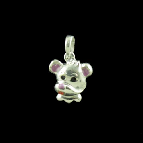 Teddy Bear Casual Wear Silver Baby Pendant