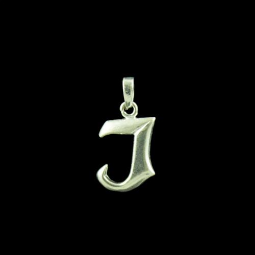 Alphabet J Letter Casual Wear Silver Pendant