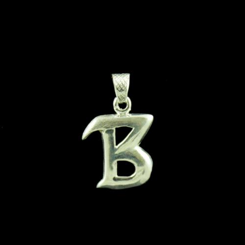 Alphabet B Letter Casual Wear Silver Pendant