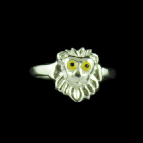 Silver Lion Baby Ring
