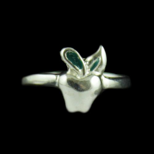 Silver Apple Baby Ring