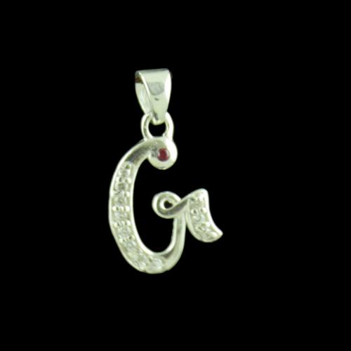 Alphabet G Silver Pendant