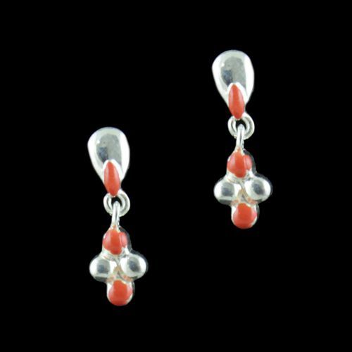 Silver Floral Drops Earring