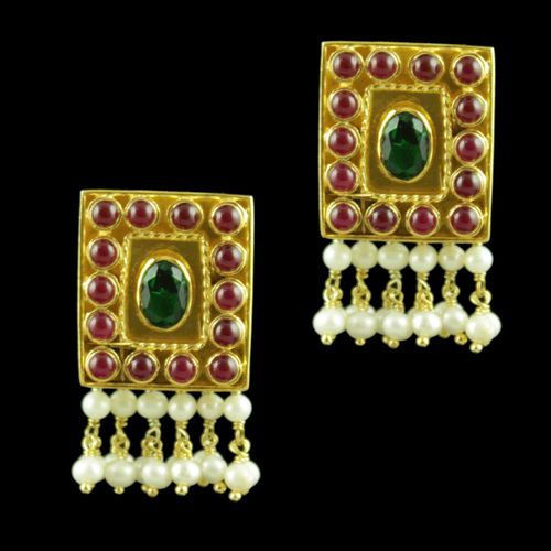 GOLD PLATED PEARL DROPS EARRINGS