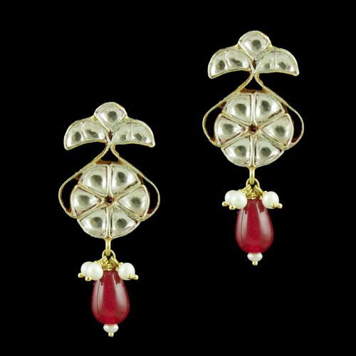 GOLD PLATED KUNDAN STONE EARRINGS