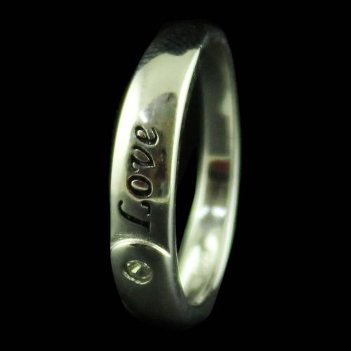 STERLING SILVER WEDDING BAND RING STUDDED ZIRCON STONES
