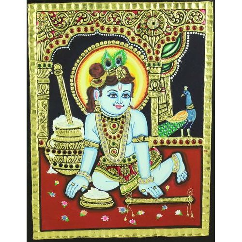 TANJORE PAINTING BUTTER KRISHNA