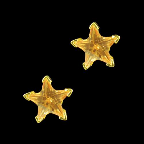 GOLD PLATED CZ STAR EARRINGS