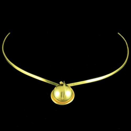 GOLD PLATED PLAIN NECKLACE WITH BALL