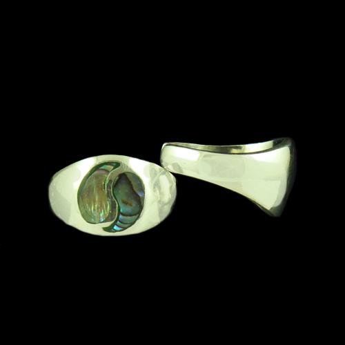STERLING SILVER ABALONE SHELL RINGS