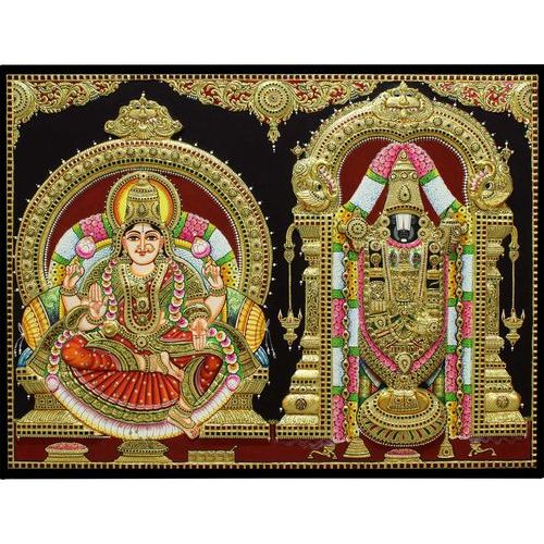 TANJORE PAINTING BALAJI SIDE LAKSHMI