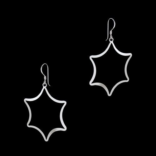 STERLING SILVER STAR HANGING EARRINGS