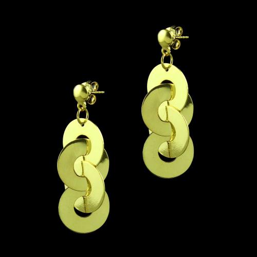 GOLD PLATED TWO TONE DROPS EARRINGS