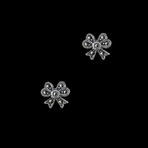 OXIDIZED SILVER MARCASITE EARRINGS
