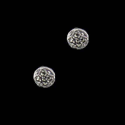 OXIDIZED SILVER MARCASITE EARRINGS
