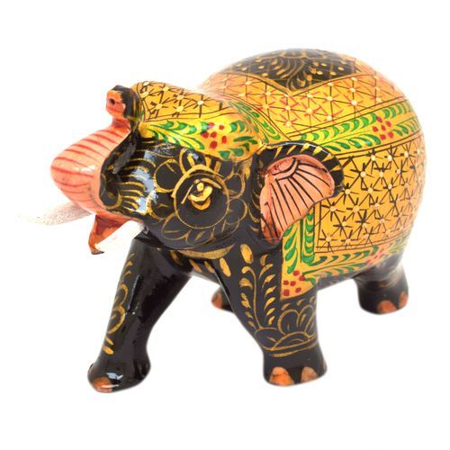 WOODEN ELEPHANT SUPER FINE PAINTED
