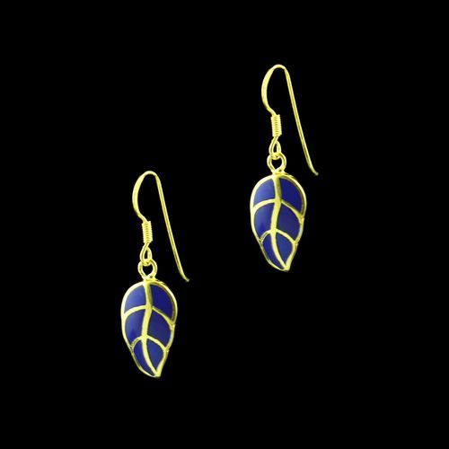 GOLD PLATED ENAMEL HANGING EARRINGS