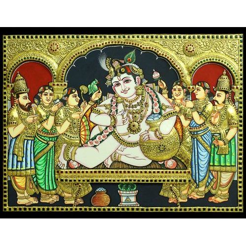 TANJORE PAINTING BUTTER KRISHNA