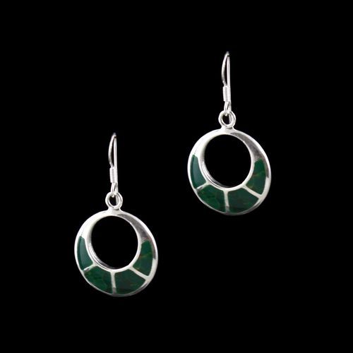 OXIDIZED SILVER SHELL HANGING EARRINGS