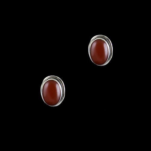 OXIDIZED SILVER SUN STONE EARRINGS