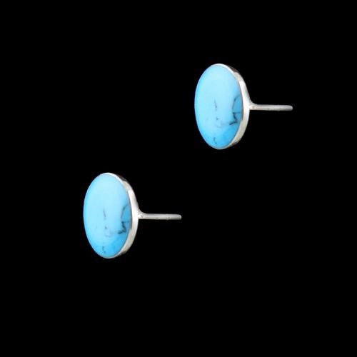 STERLING SILVER TURQUOISE STONE EARRINGS