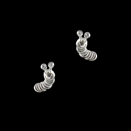 STERLING SILVER CATERPILLAR EARRINGS