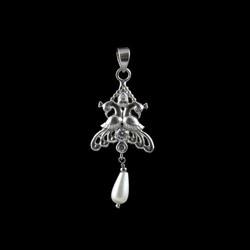 STERLING SILVER PEACOCKS PENDANT