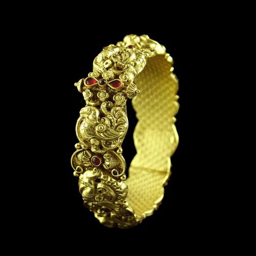 GOLD PLATED PEACOCK NAKASH BANGLE