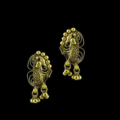 GOLD PLATED PEACOCK EARRINGS