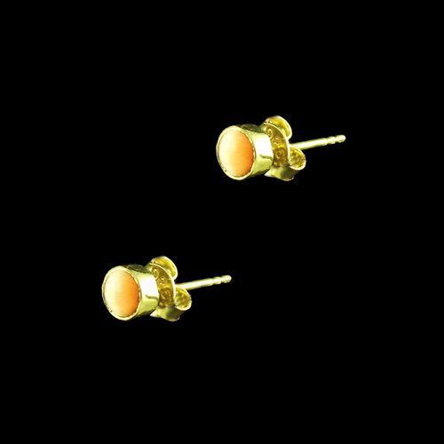 GOLD PLATED MONALISA STONES EARRINGS